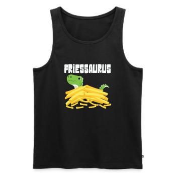 frites et dino Frites Cadeau - Débardeur bio Premium Homme - noir - Devant - Michal (187cm)