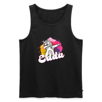 EDDA - Schöner Name mit dabbing Einhorn - Männer Premium Bio Tank Top - Schwarz - Vorne - Michal (187cm)