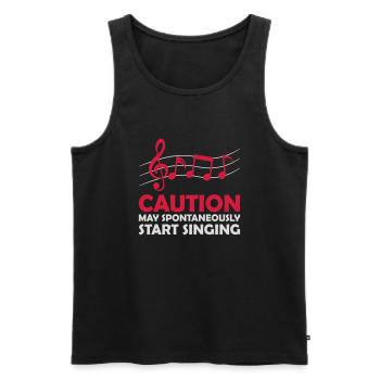 may spontaneously start singing - Männer Premium Bio Tank Top - Schwarz - Vorne - AI Model Male 178 light (178cm)