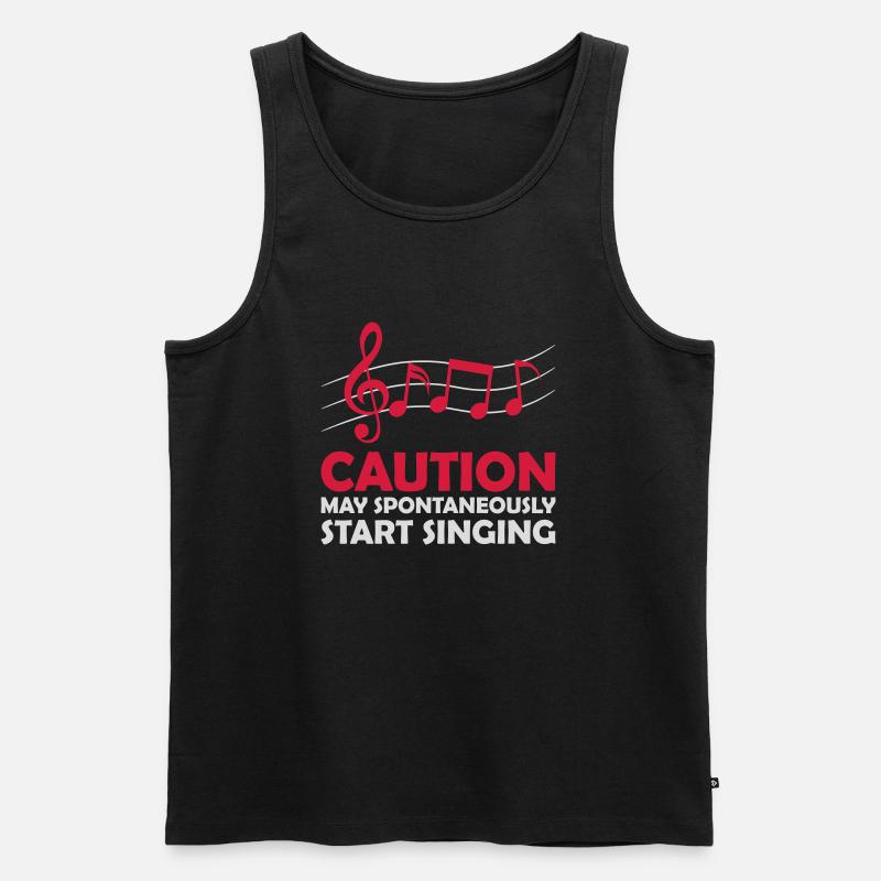 may spontaneously start singing - Männer Premium Bio Tank Top - Schwarz