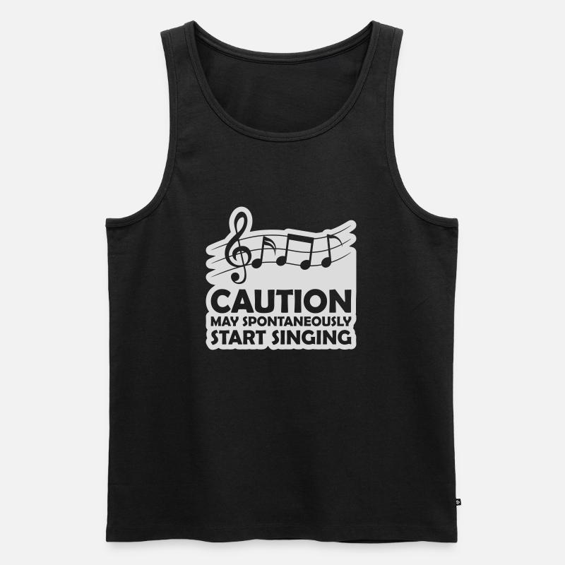 may spontaneously start singing - Männer Premium Bio Tank Top - Schwarz