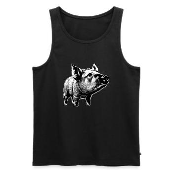 pig sweet pigs pigs animal animals 1 - Men's Premium Organic Tank Top - black - Front - AI Model Male 178 light (178cm)
