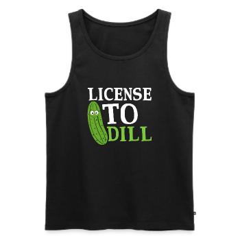 License To Dill Pickle Cucumber - Men's Premium Organic Tank Top - black - Front - AI Model Male 178 light (178cm)
