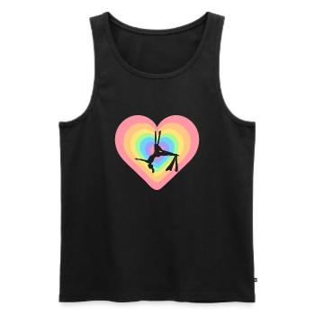 Aérien Yoga Tissu Acrobaties Tissu Air Gymnastique LGBT - Débardeur bio Premium Homme - noir - Devant - Michal (187cm)