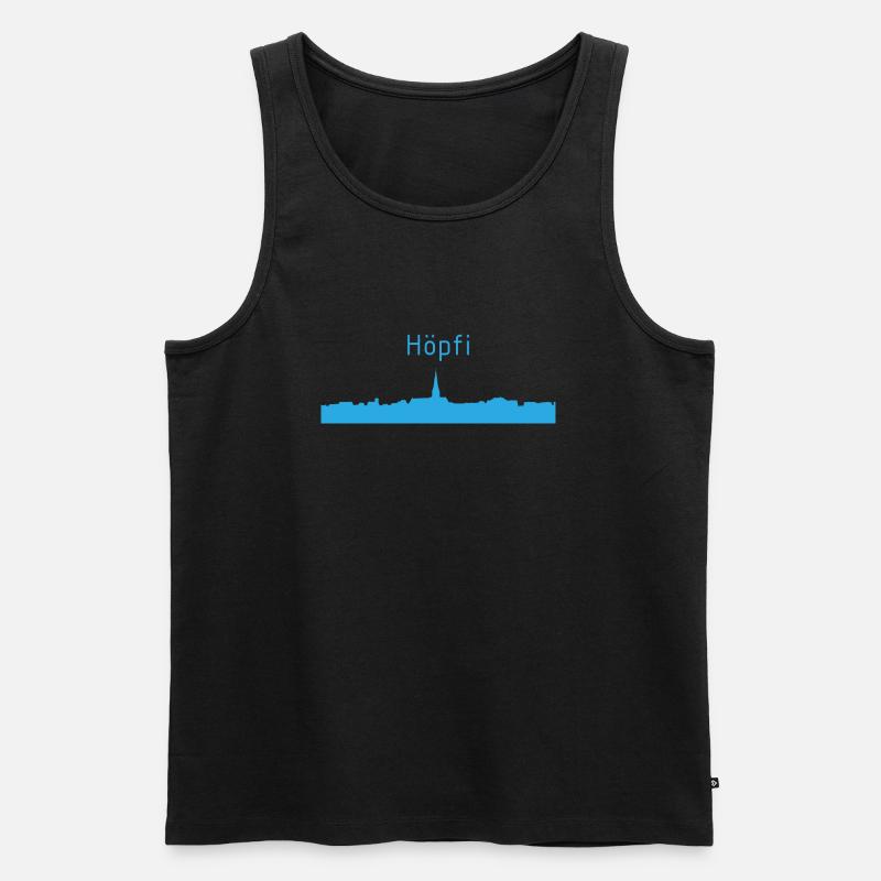 Höpfi farbig blau - Männer Premium Bio Tank Top - Schwarz