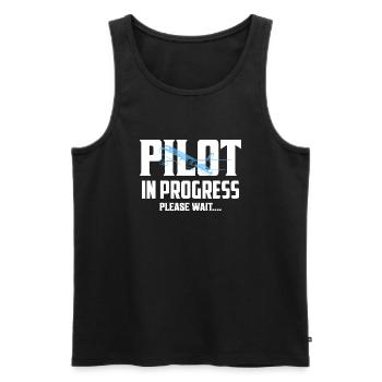 Pilot In Progress Please Wait.... Aviation Airline - Männer Premium Bio Tank Top - Schwarz - Vorne - AI Model Male 178 light (178cm)