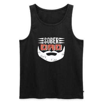 Sober Dad Retro Sobriety Cool Designs - Débardeur bio Premium Homme - noir - Devant - Michal (187cm)