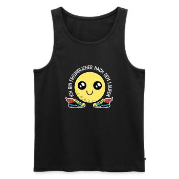 Lustiges Marathon Läufer Laufen Cross Country - Männer Premium Bio Tank Top - Schwarz - Vorne - Michal (187cm)