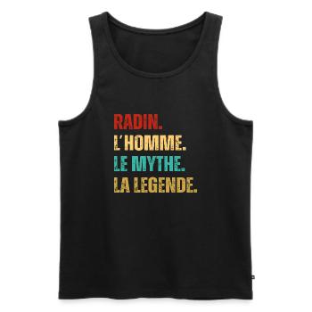 Radin L'homme Le Mythe La Légende - Débardeur bio Premium Homme - noir - Devant - AI Model Male 178 light (178cm)