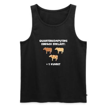 Quantencomputing mit Kühen Lustig Geschenk Kuhbit - Männer Premium Bio Tank Top - Schwarz - Vorne - Michal (187cm)