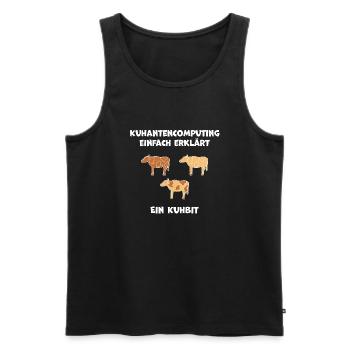 Quantencomputing mit Kühen Lustig Geschenk Kuhbit - Männer Premium Bio Tank Top - Schwarz - Vorne - Michal (187cm)