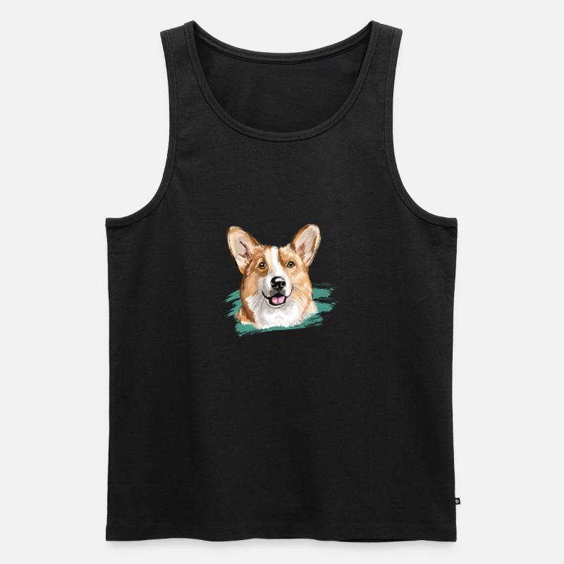 corgi - Männer Premium Bio Tank Top - Schwarz
