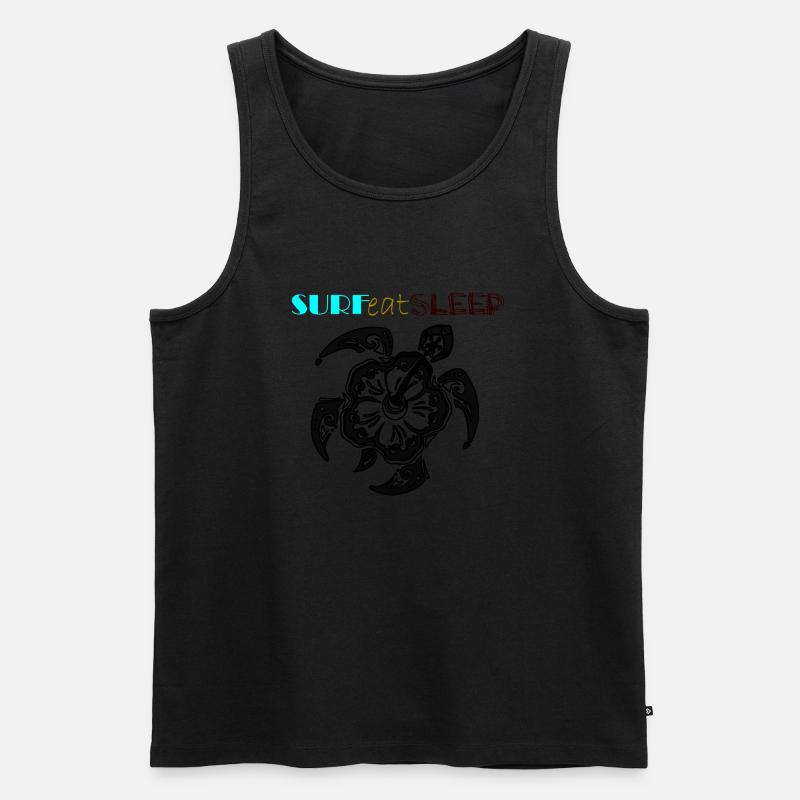 Surf Turtle - Männer Premium Bio Tank Top - Schwarz