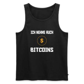 Bitcoin Trading Crypto Aktien - Männer Premium Bio Tank Top - Schwarz - Vorne - Michal (187cm)