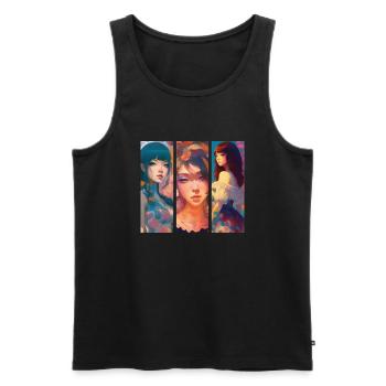 Drei Schönheiten - Männer Premium Bio Tank Top - Schwarz - Vorne - AI Model Male 178 light (178cm)