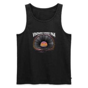 Vintage seit 1964 Retro Disco Music Vintage - Männer Premium Bio Tank Top - Schwarz - Vorne - AI Model Male 178 light (178cm)