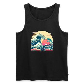 Requin Vague - Débardeur bio Premium Homme - noir - Devant - Michal (187cm)