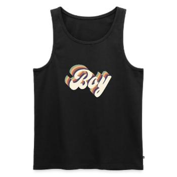 boy vintage - Débardeur bio Premium Homme - noir - Devant - Michal (187cm)
