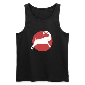 Steinbock - Männer Premium Bio Tank Top - Schwarz - Vorne - AI Model Male 178 light (178cm)