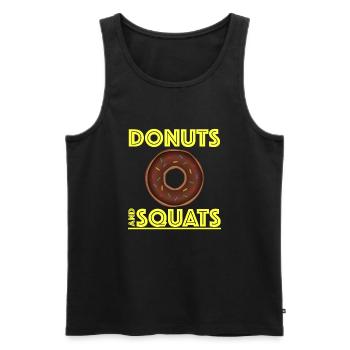 Beignets et squats | Fitness, Gym, Mode de vie - Débardeur bio Premium Homme - noir - Devant - Michal (187cm)