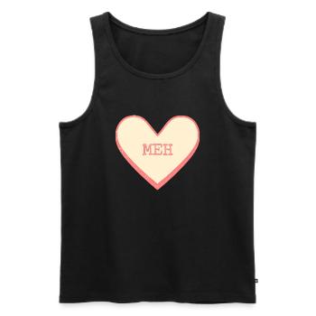 Meh Zuckerherz Lustiger Spruch Text Herz - Männer Premium Bio Tank Top - Schwarz - Vorne - Michal (187cm)