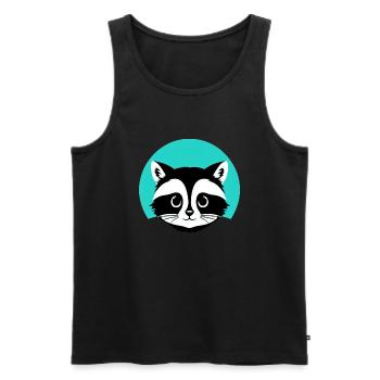 Waschbären süßer Cartoon Waschbär 19 - Männer Premium Bio Tank Top - Schwarz - Vorne - Michal (187cm)