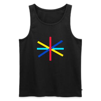 Regenbogen Kreis - Männer Premium Bio Tank Top - Schwarz - Vorne - Michal (187cm)