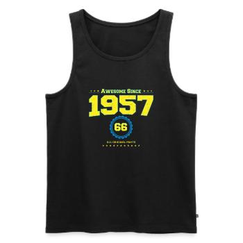 Super chemise 1957 pour hommes femmes 66 ans 66ème - Débardeur bio Premium Homme - noir - Devant - Michal (187cm)