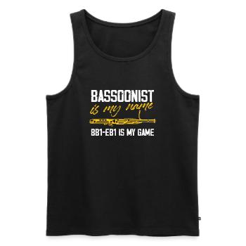Bassoonist is my name BB1-EB1 is my Game - Männer Premium Bio Tank Top - Schwarz - Vorne - AI Model Male 178 light (178cm)