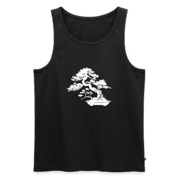 Bonsai Tree Silhouette - Men's Premium Organic Tank Top - black - Front - Michal (187cm)
