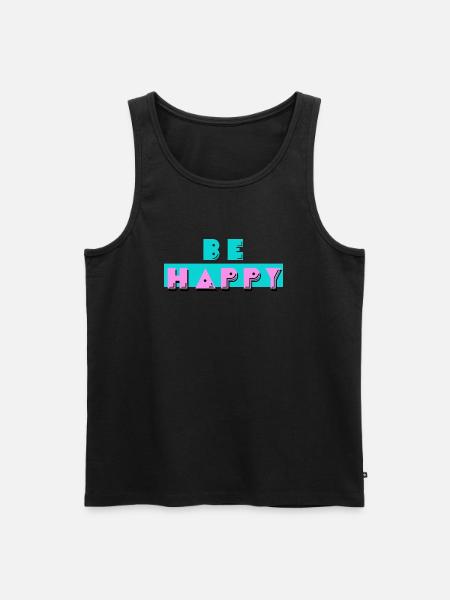 be happy - Men's Premium Organic Tank Top - black