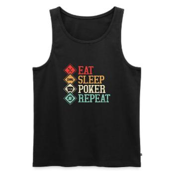 Eat Sleep Poker Repeat Gambling Card Player - Men's Premium Organic Tank Top - black - Front - Michal (187cm)
