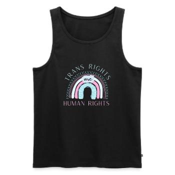 Trans Rights are Human Rights Transgender LGBT - Men's Premium Organic Tank Top - black - Front - AI Model Male 178 light (178cm)