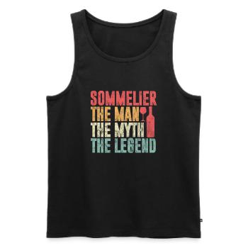 Sommelier the man the myth the legend - Männer Premium Bio Tank Top - Schwarz - Vorne - Michal (187cm)