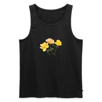 Flowers yellow - Männer Premium Bio Tank Top - Schwarz - Vorne - Michal (187cm)