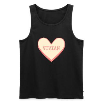 Vivian Name Vorname rosa Zucker Herz - Männer Premium Bio Tank Top - Schwarz - Vorne - AI Model Male 178 light (178cm)