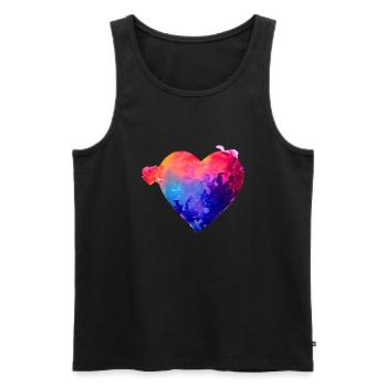Valentine's Day Mother's Day Love Wedding Engagement - Men's Premium Organic Tank Top - black - Front - Michal (187cm)