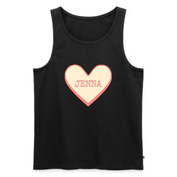 Jenna Nom Prénom Pink Sugar Heart - Débardeur bio Premium Homme - noir - Devant - Michal (187cm)