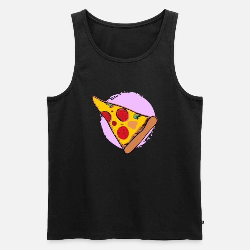 Pizza Pizzastück - Männer Premium Bio Tank Top - Schwarz