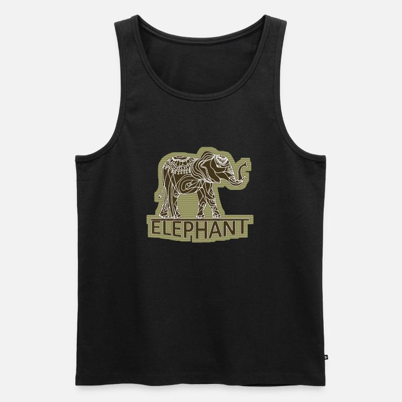 Elefant - Männer Premium Bio Tank Top - Schwarz