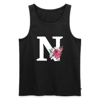 Buchstabe n blumig - Männer Premium Bio Tank Top - Schwarz - Vorne - Michal (187cm)