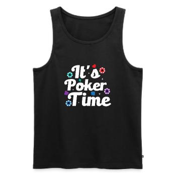 It's Poker Time Gambling Card Player - Men's Premium Organic Tank Top - black - Front - Michal (187cm)
