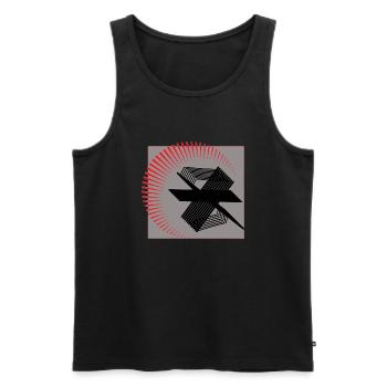 Lines graph - Men's Premium Organic Tank Top - black - Front - AI Model Male 178 light (178cm)