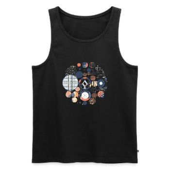 Vintage geometric pattern - Men's Premium Organic Tank Top - black - Front - AI Model Male 178 light (178cm)