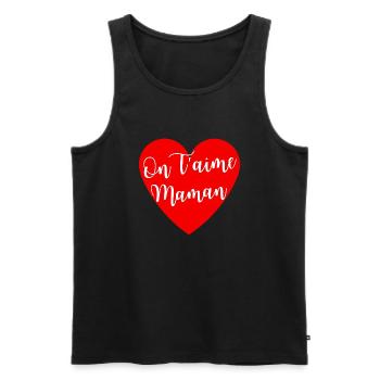 On t'aimes Maman - Débardeur bio Premium Homme - noir - Devant - Michal (187cm)