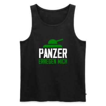 Panzer erregen mich grün - Männer Premium Bio Tank Top - Schwarz - Vorne - AI Model Male 178 light (178cm)