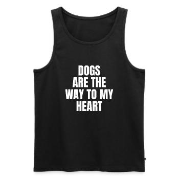 Dog Hund - Men's Premium Organic Tank Top - black - Front - AI Model Male 178 light (178cm)