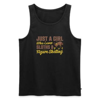 Just A Girl Who Loves Sloths & Figure Skating Ice - Men's Premium Organic Tank Top - black - Front - Michal (187cm)