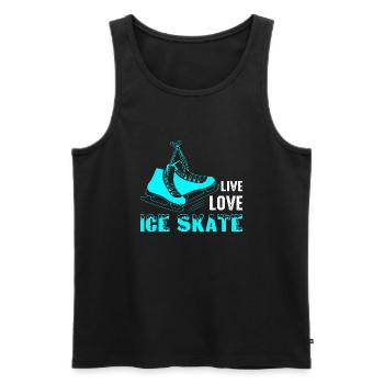 Live Love Ice Skate Figure Skater Ice Skating - Men's Premium Organic Tank Top - black - Front - AI Model Male 178 light (178cm)