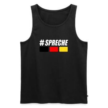 @SPRECHE Deutsch - Männer Premium Bio Tank Top - Schwarz - Vorne - AI Model Male 178 light (178cm)